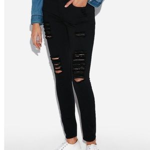 Black Express distressed legging Mid Rise sz 00✨